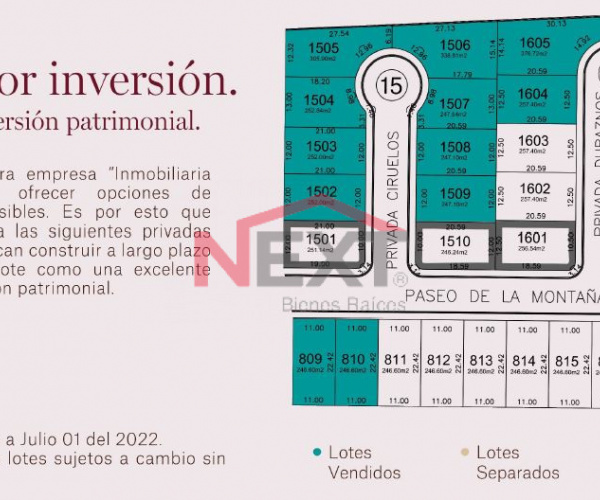 Terreno de 257.40 mts NUM 1602 y 1603 (2 Lotes, precio por cada lote) en Fraccionamiento Residencial Cerrado Las Huertas en Arteaga. Para Construcción a Largo plazo o Inversión