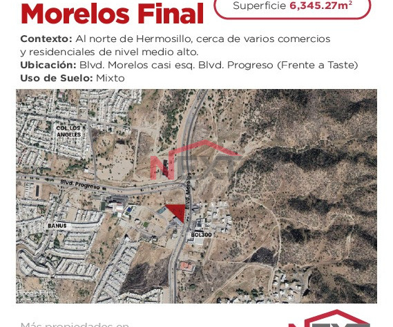 SE VENDE TERRENO SOBRE BVLD MORELOS EN HERMOSILLO SONORA