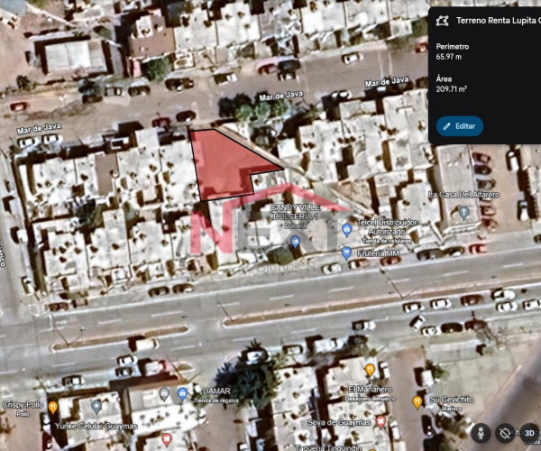 Terreno Comercial en Renta Guaymas Norte