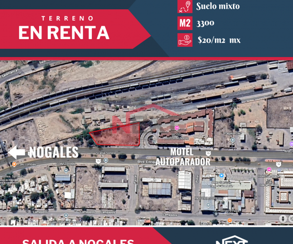 TERRENO EN RENTA SOBRE BLVD. ENRIQUE MAZON