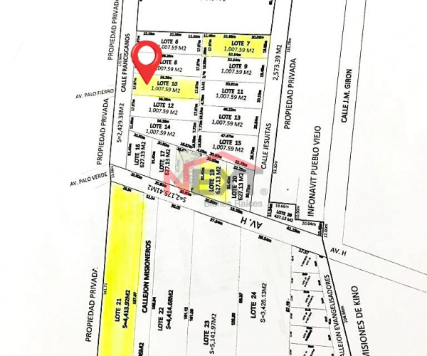 TERRENO EN VENTA EN FRACC. CONQUISTADORES RESIDENCIAL EN COL. PUEBLO VIEJO CABORCA SON