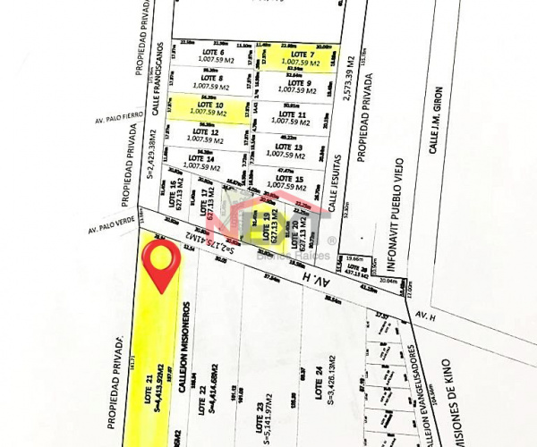 TERRENO EN VENTA EN FRACC. CONQUISTADORES RESIDENCIAL EN COL. PUEBLO VIEJO CABORCA SON