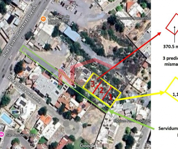 TERRENO EN VENTA  AL NORTE 1111.50 M2, SOBRE EULALIO GUTIERREZ