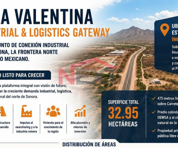 TERRENO EN VENTA EN VILLA VALENTINA INDUSTRIAL & LOGISTICS GATEWAY EN IMURIS, SONORA